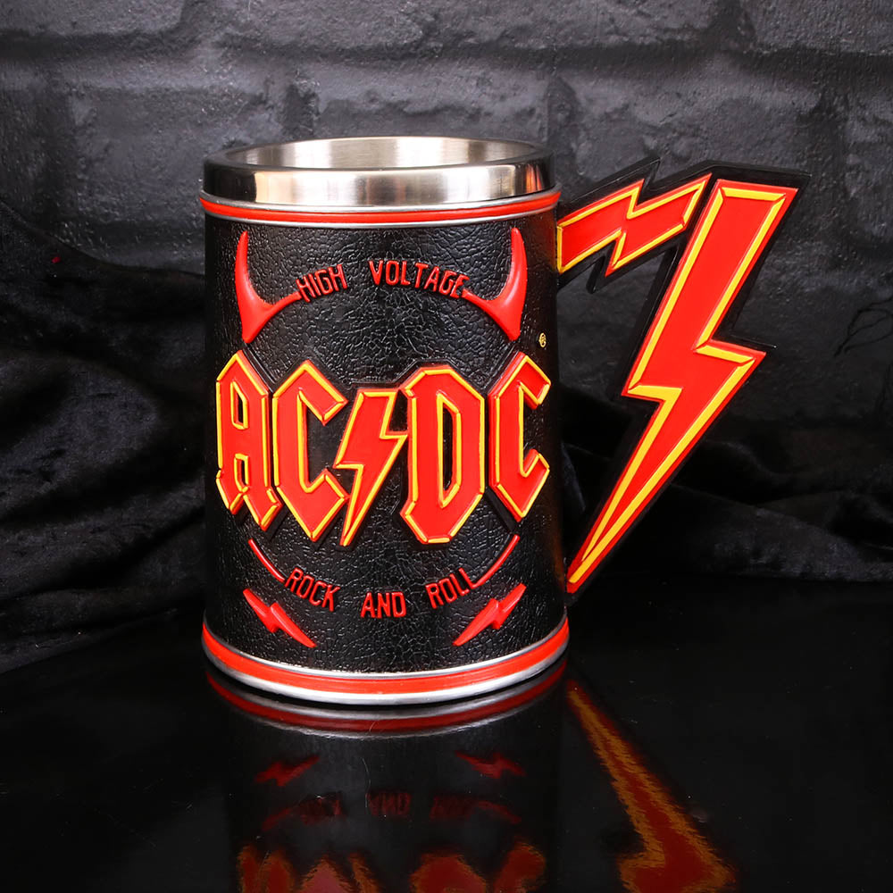 Nemesis Now ACDC Bierkrug Schwarz, Edelstahl, 14,5 cm