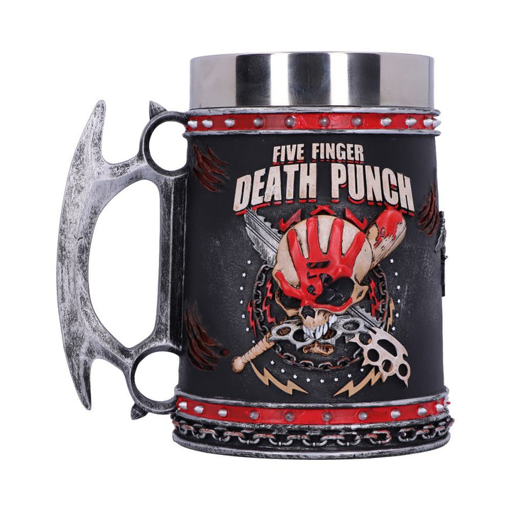 Nemesis Now B4654N9 Five Finger Death Punch Krug 15 cm, Harz mit Edelstahleinsatz, Schwarz