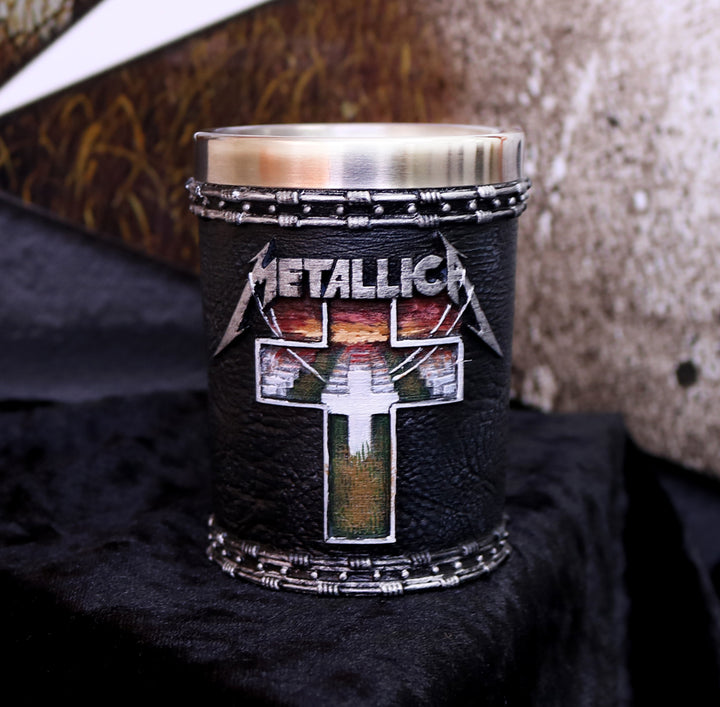 Nemesis Now B4683N9 Metallica-Master of Puppets Shot Glass 7cm, Resin w/Stainless Steel Insert, Black