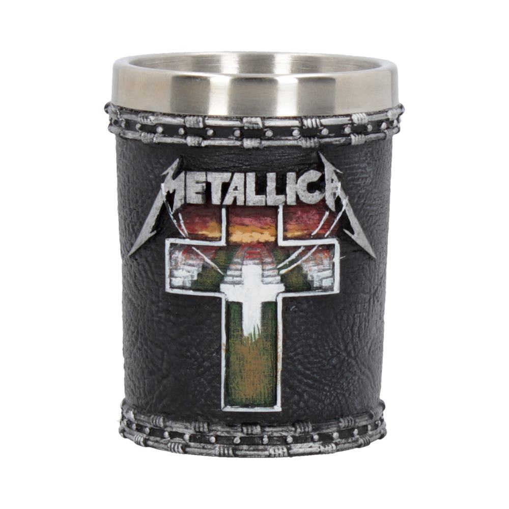 Nemesis Now B4683N9 Metallica-Master of Puppets Shot Glass 7cm, Resin w/Stainless Steel Insert, Black