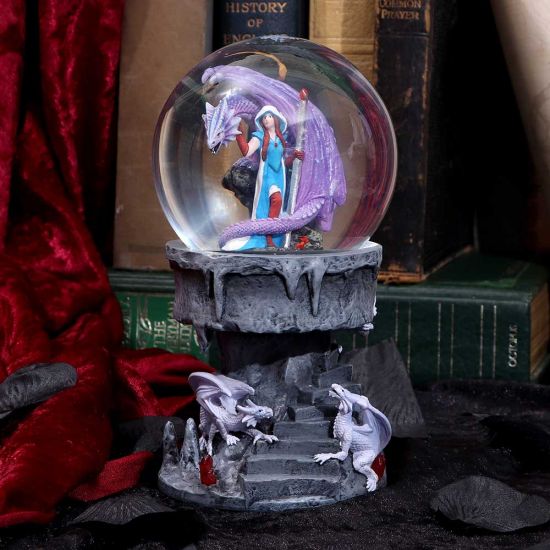 Nemesis Now Anne Stokes Dragon Mage Snowglobe Shaker, Polyresin, Purple