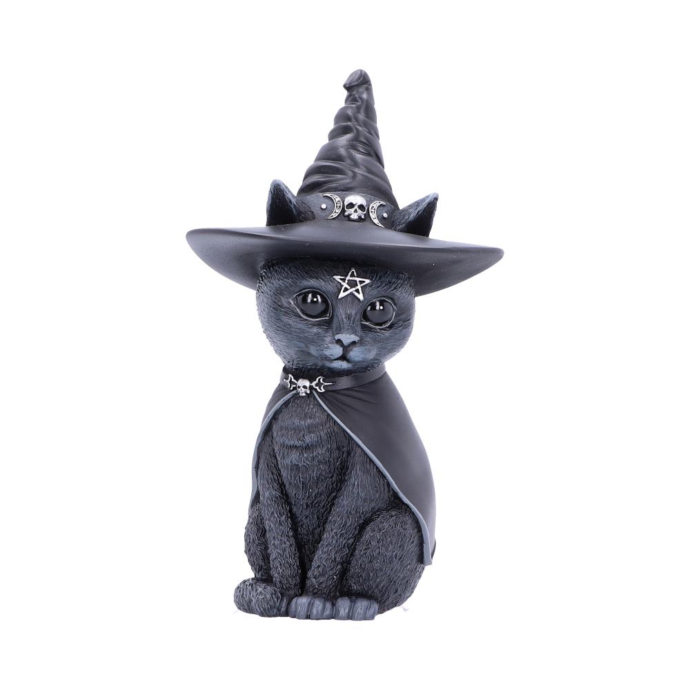 Nemesis Now Purrah Witches Hat Occult Cat Figurine, Black, 13.5cm