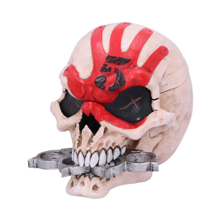 Nemesis Now Officially Licensed Five Finger Death Punch Mascot Skull Box, Bone, Resin, 18cm