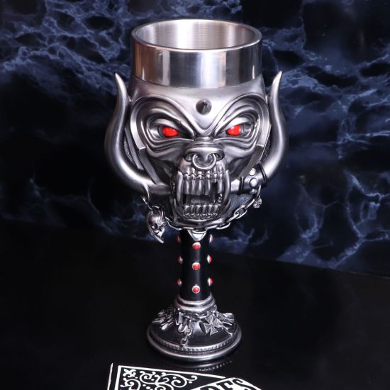 Nemesis Now Officially Licensed Motorhead Snaggletooth Warpig Goblet Glass, Silver, 20.5cm