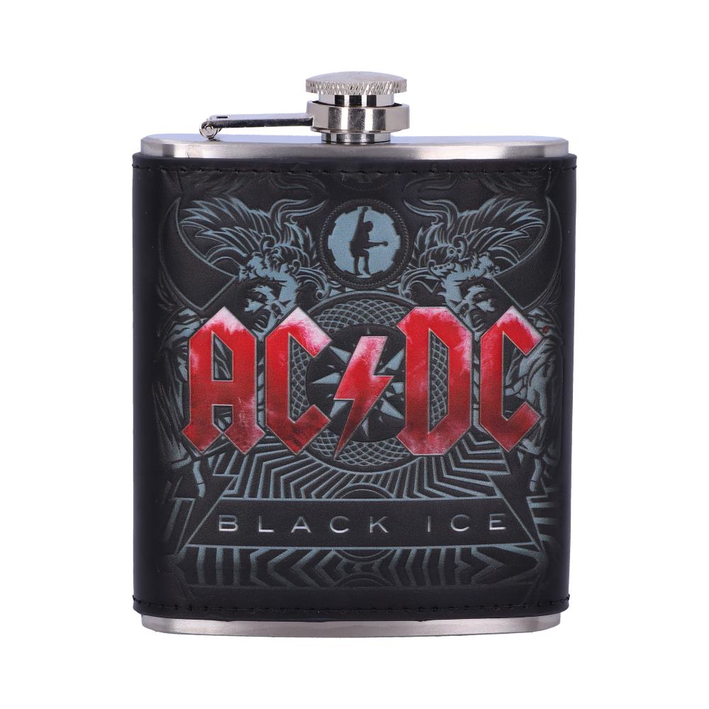 Nemesis Now Officially Licensed AC/DC Black Ice Album Embossed Hip Flask, Stainless Steel, 7oz