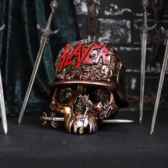 Nemesis Now offiziell lizenzierte Trinket-Box mit Slayer-Adler-Helm und Totenkopf-Logo, Gold