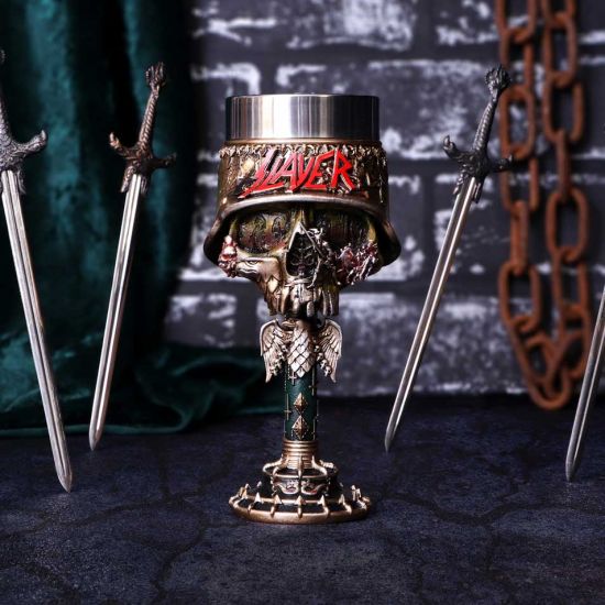 Nemesis Now offiziell lizenzierter Kelch mit Slayer Eagle-Helm und Totenkopf-Logo, Edelstahl, Gold, 19,5 cm