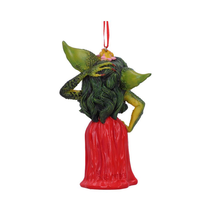 Nemesis Now Greta weibliches rotes Kleid Gremlin zum Aufhängen, festliches Deko-Ornament,