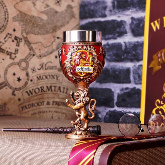 Nemesis Now Harry Potter Gryffindor Hogwarts House Collectible Goblet, Red Gold, 19.5cm