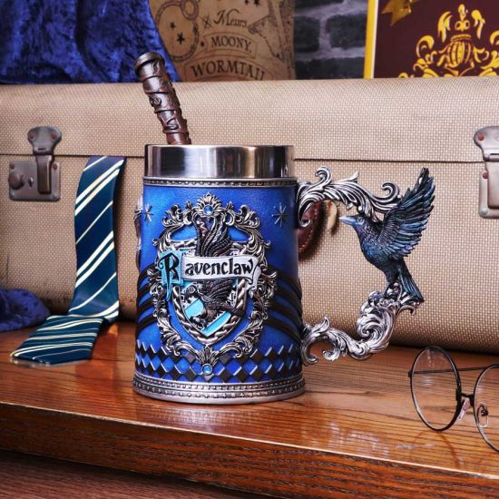 Nemesis Now Harry Potter Ravenclaw Hogwarts House Collectible Tankard, Blue Silver, 15.5cm