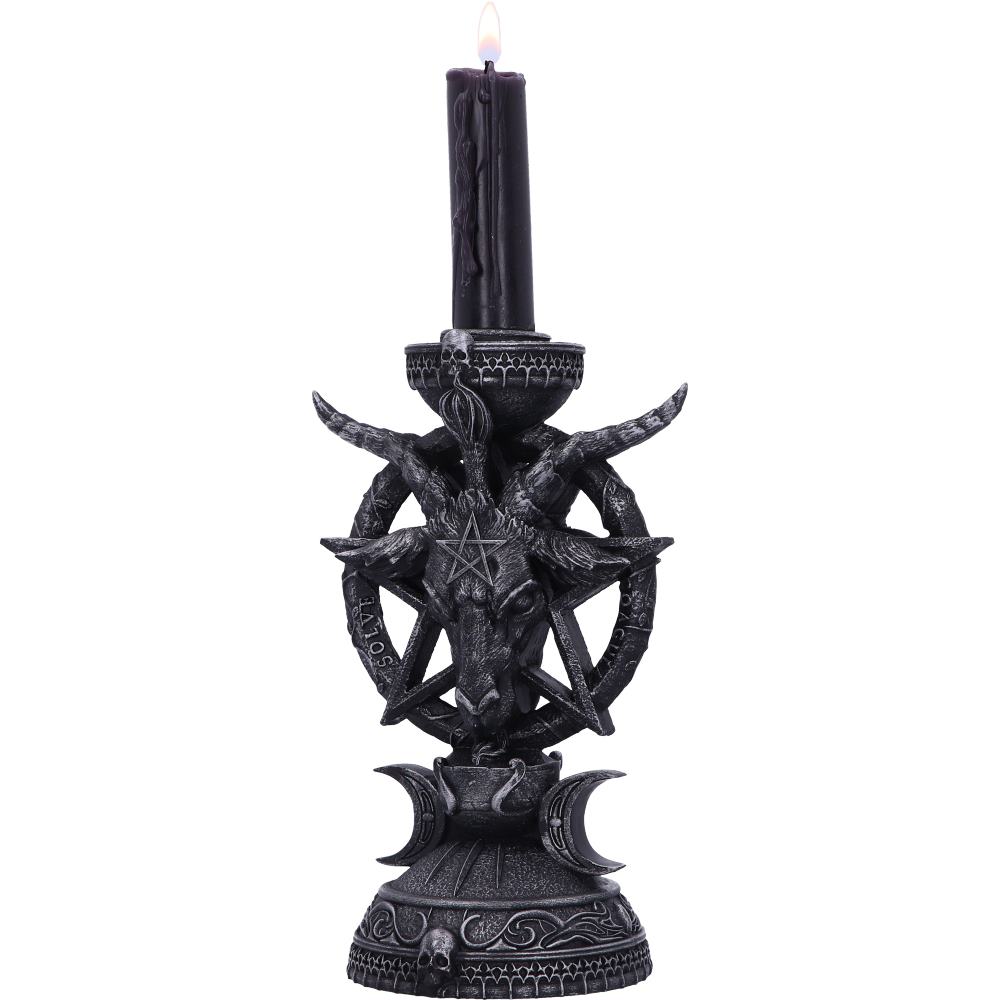 Nemesis Now Light of Baphomet Kerzenhalter 15,5 cm, Schwarz