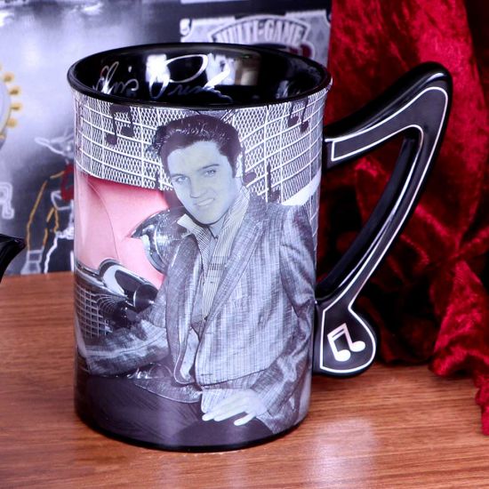 Nemesis Now Elvis Presley mit rosa Cadillac-Trinkbecher, schwarz, Einheitsgröße