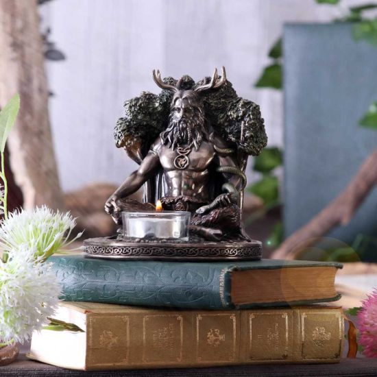 Nemesis Now Cernunnos Teelichthalter 13,5 cm, Bronze