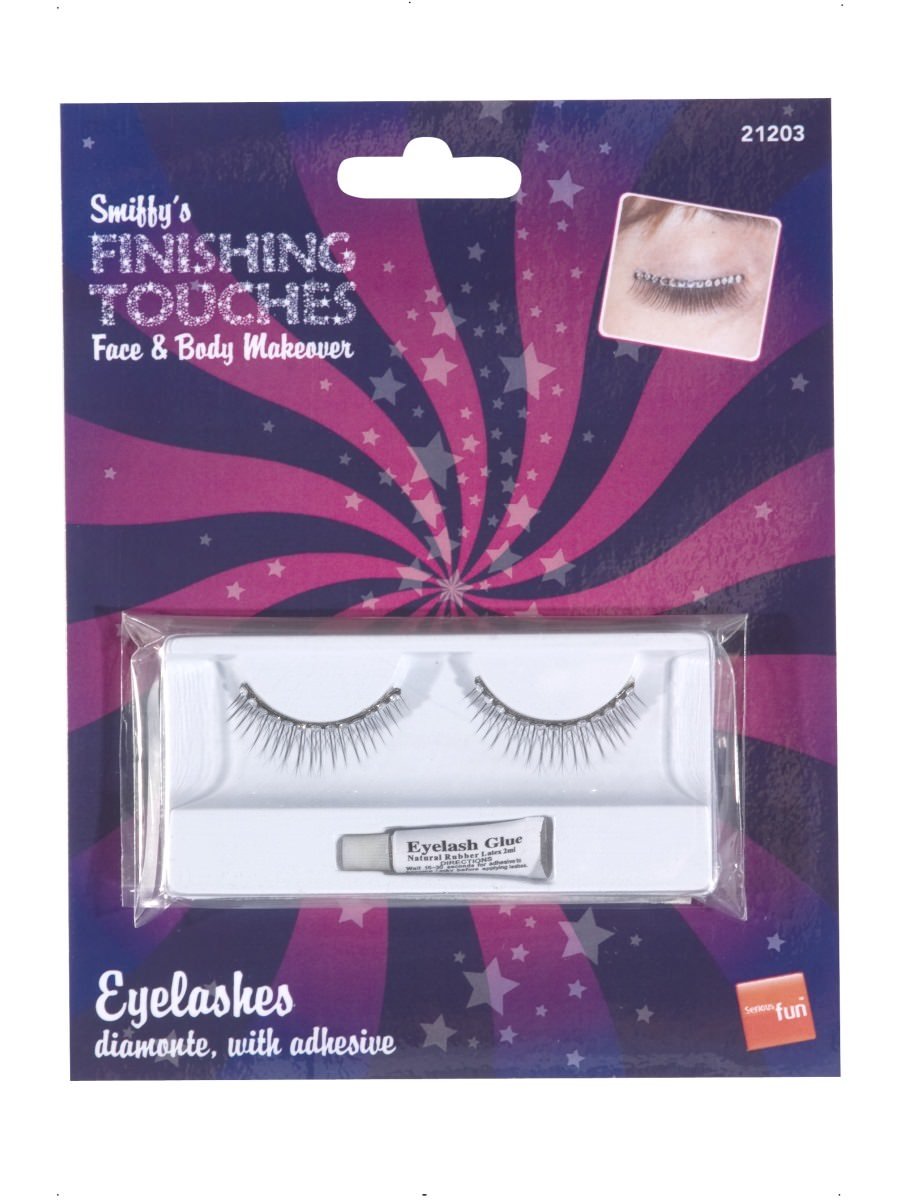 Smiffys Eyelashes Schwarz, Diamente