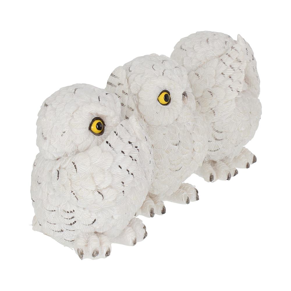 Nemesis Now Three Wise Owls Figurine 8cm White