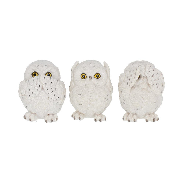 Nemesis Now Three Wise Owls Figurine 8cm White