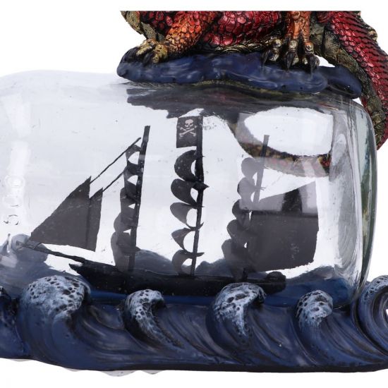 Nemesis Now The Voyage Dragon Bottle Figurine, Red, 21.5cm (U6006V2)